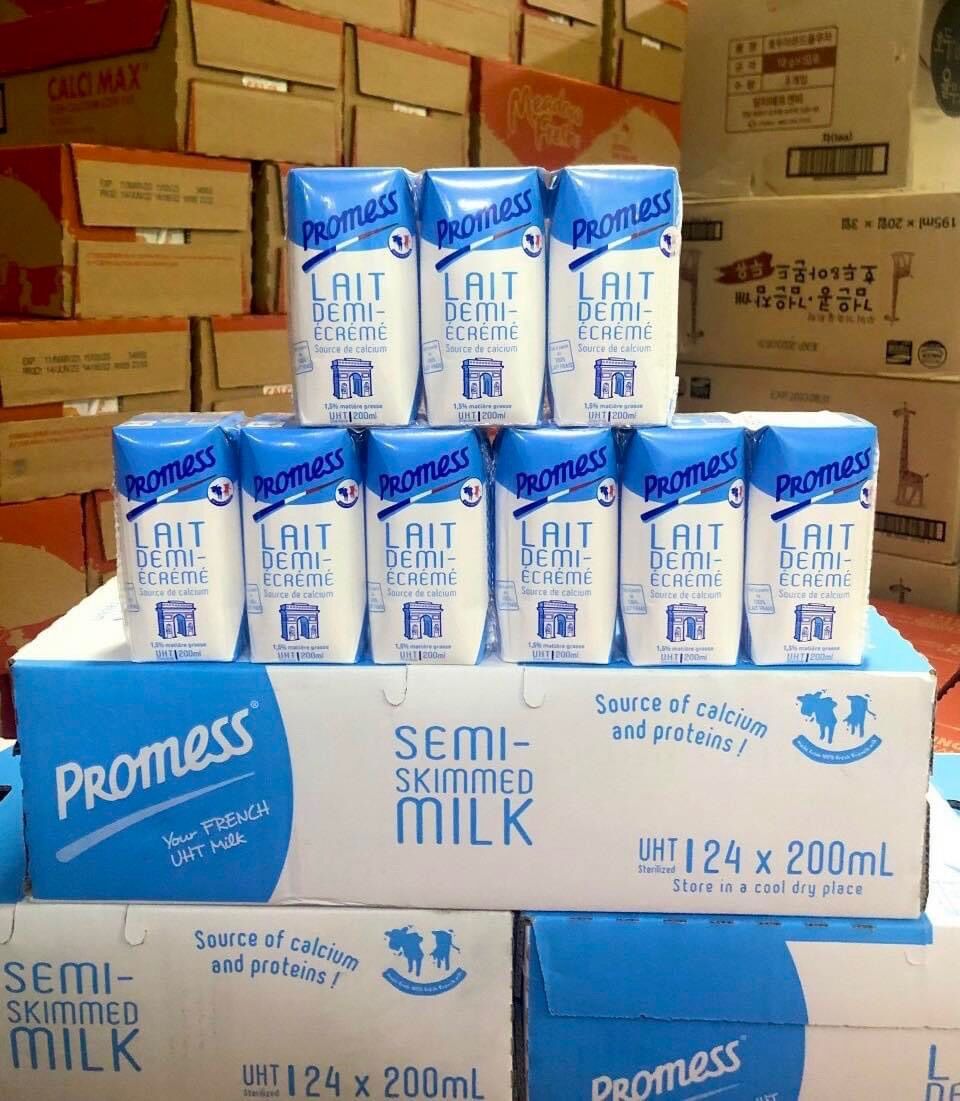 Thùng 24 hộp 200ml Ít Béo Promess - Pháp