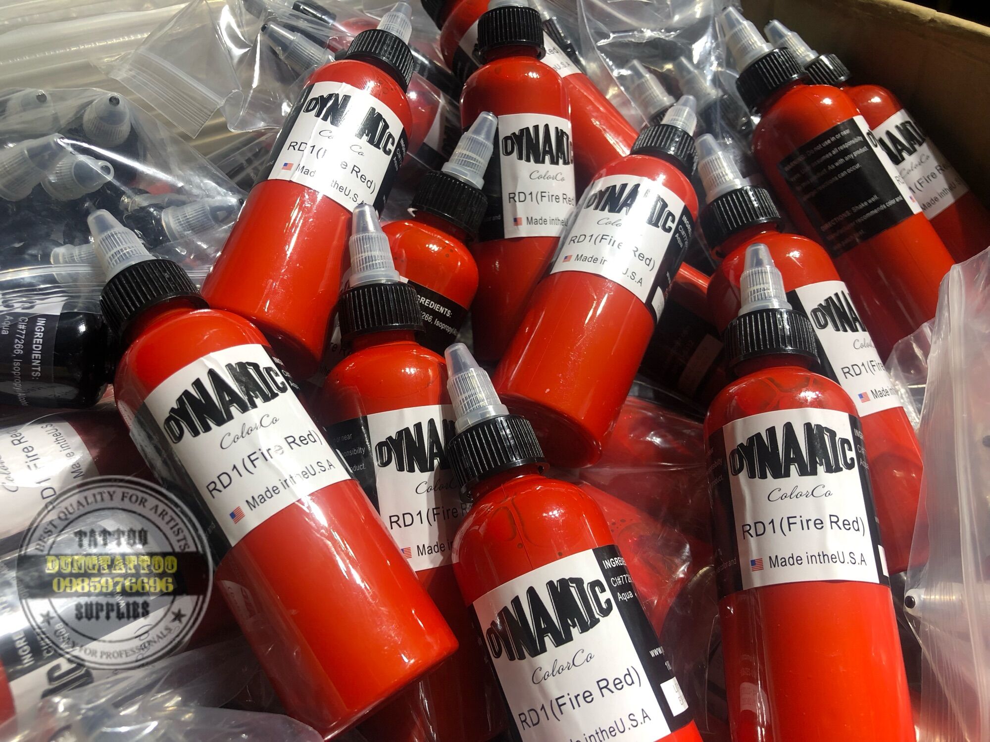 MỰC XĂM HÌNH DYNAMIC RD1 Fire RED 120ml Chính Hãng