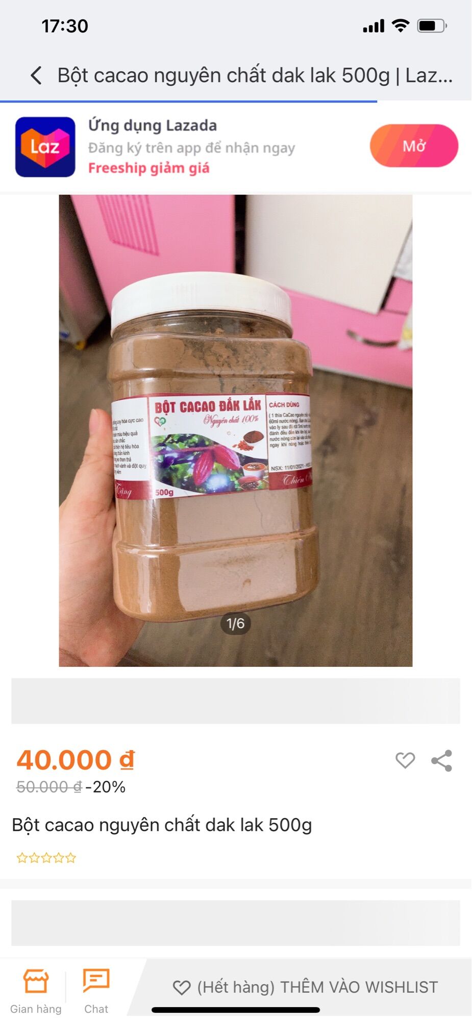 Bột cacao nguyên chất dak lak 500g