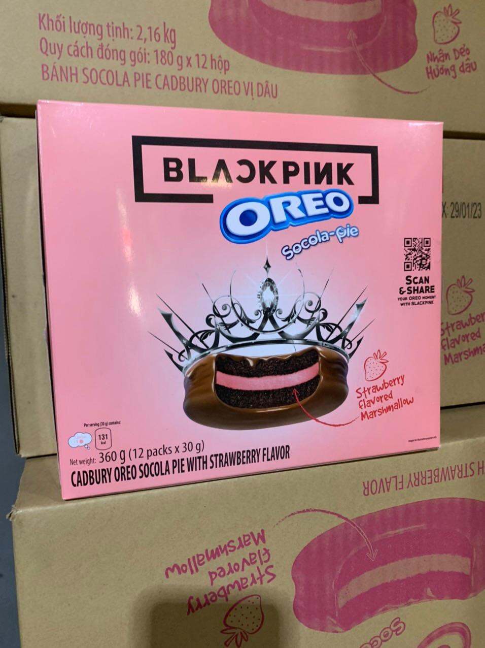 Bánh Oreo Pie  vị Dâu phiên bản Blackpink 360g