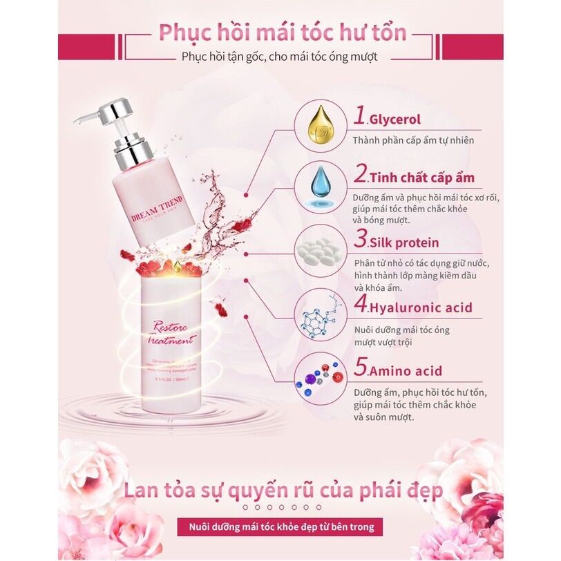 Dream Trend mặt nạ tóc ủ xả phục hồi tóc hư tổn