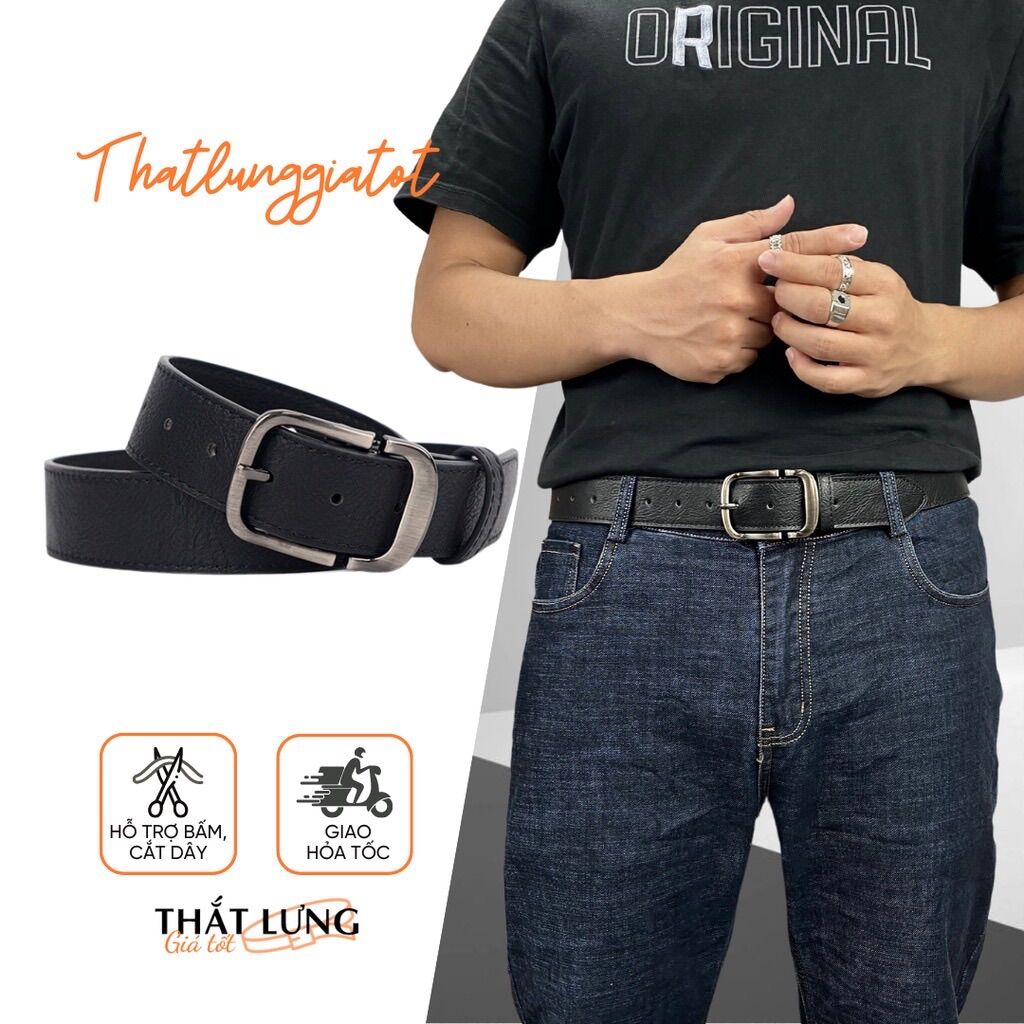 Thắt lưng nam da Ulzzang phong cách Hàn Quốc bản 3.8cm TL095 (Hỗ trợ bấm, cắt dây nịt) - Thắt Lưng Giá Tốt