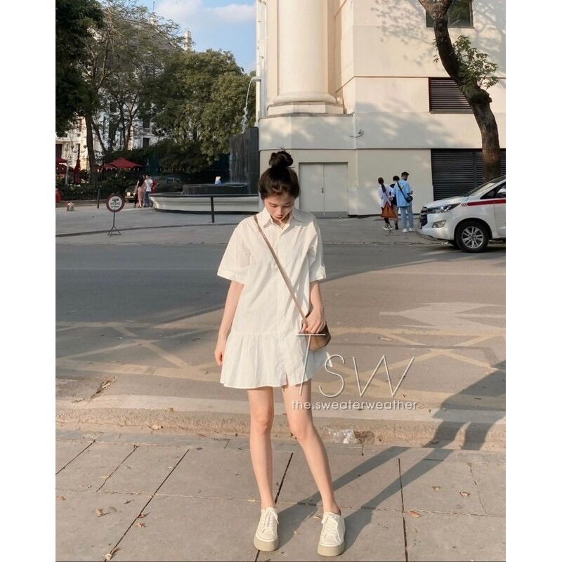 Váy sơmi đuôi cá chất thô hot hit 2021