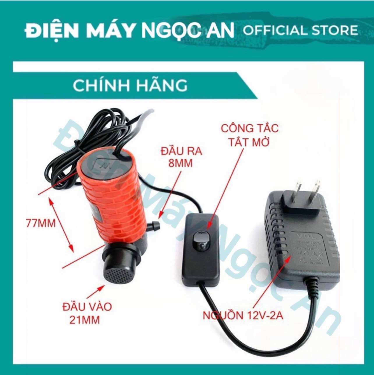 Máy Bơm Nước Mini 12v Dùng Cho Máy Cắt Rãnh Tường, Bể Cá