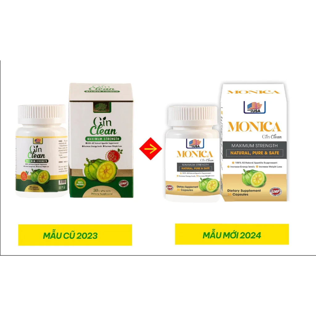 Viên Uống Giảm Cân Đốt Mỡ Monica Gin Clean Maximum Strength Mẫu Mới
