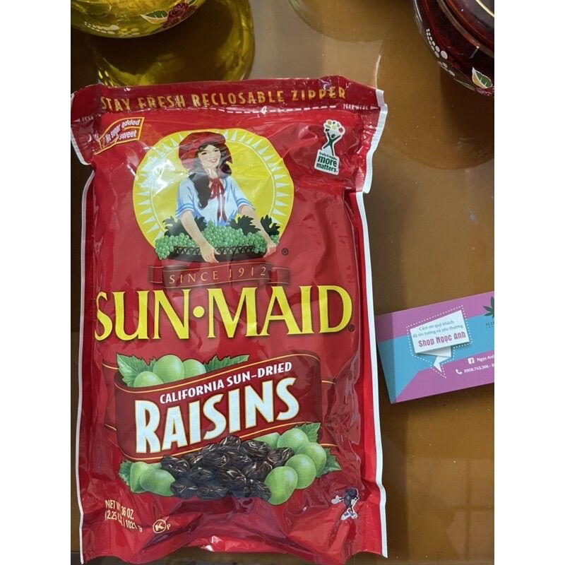 Nho khô không hạt sun maid raisins mỹ