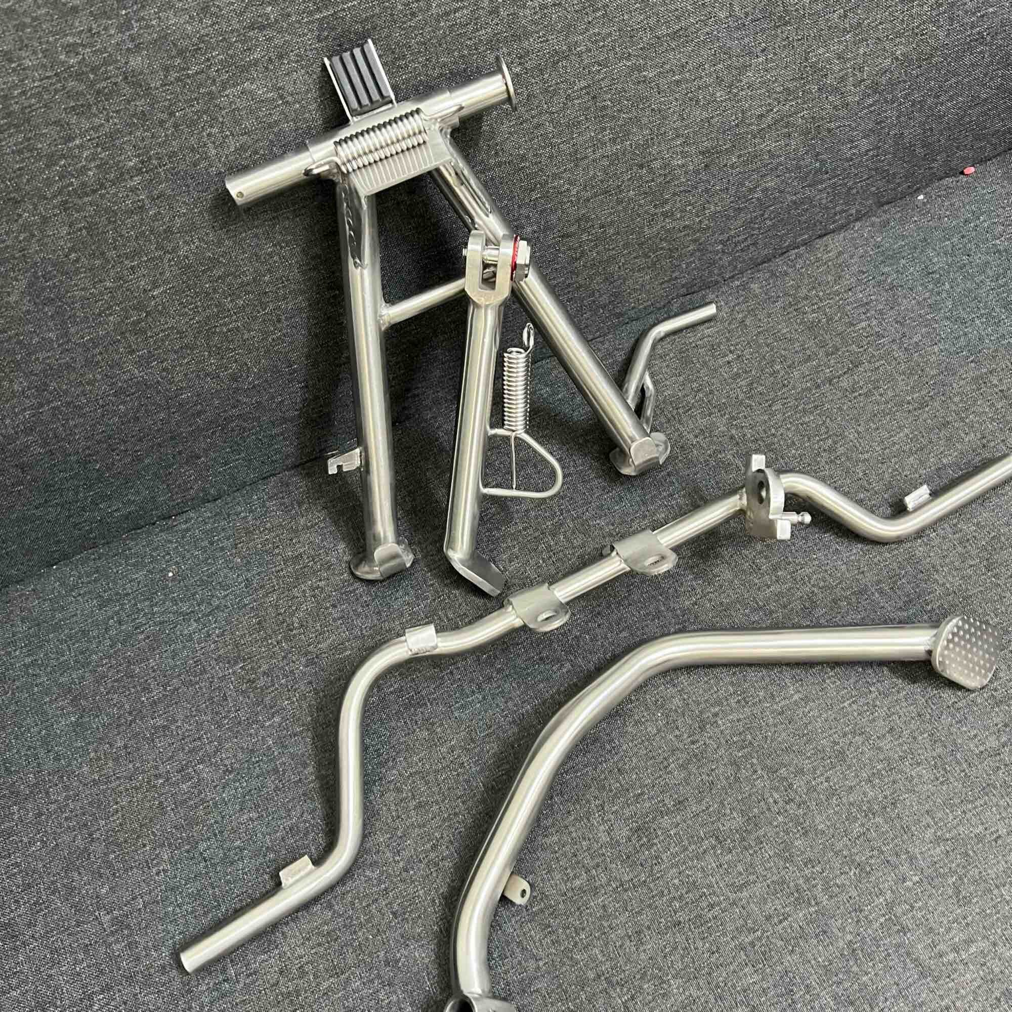  Combo dàn chân 4 món inox 304  Gác máy Đạp Thắng Chống đứng Chống nghiêng  gắn cho một số dòng xe thông dụng 