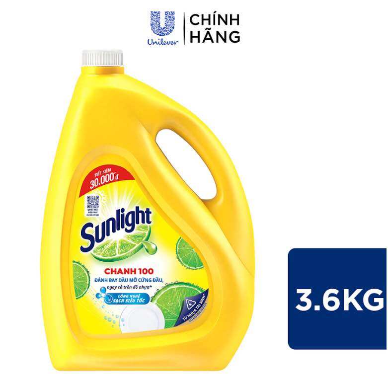 Nước Rửa Chén Bát Sunlight Thiên nhiên | chai 3.6kg