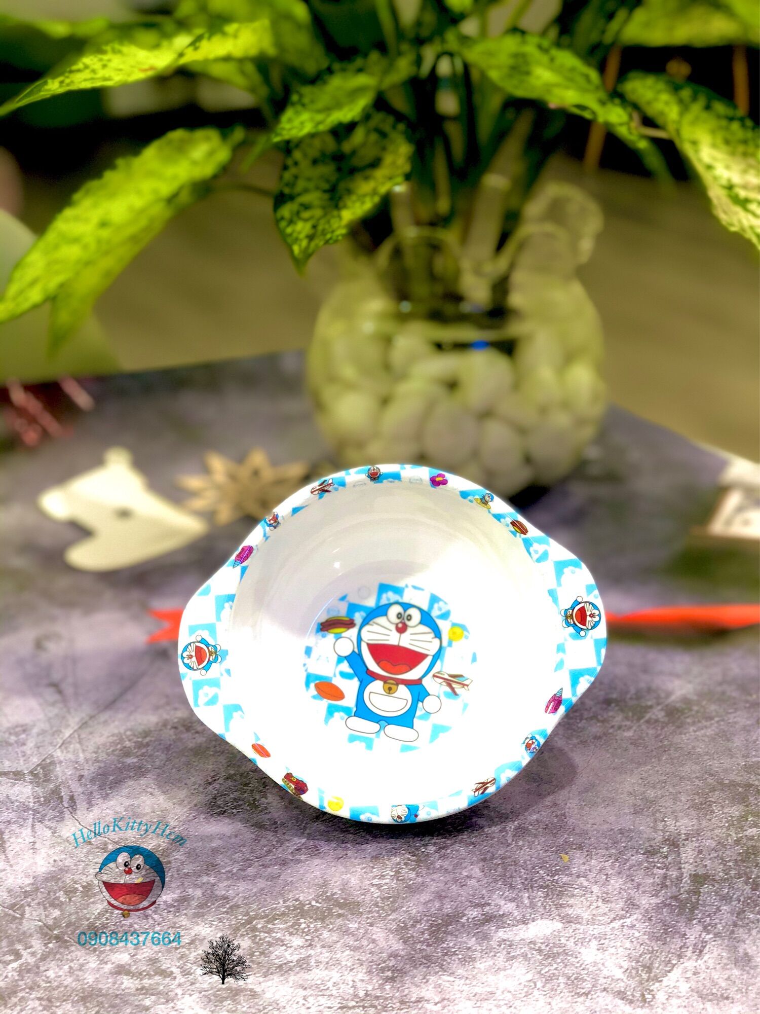 [HCM]Chén ăn dặm melamin HelloKitty Doreamon
