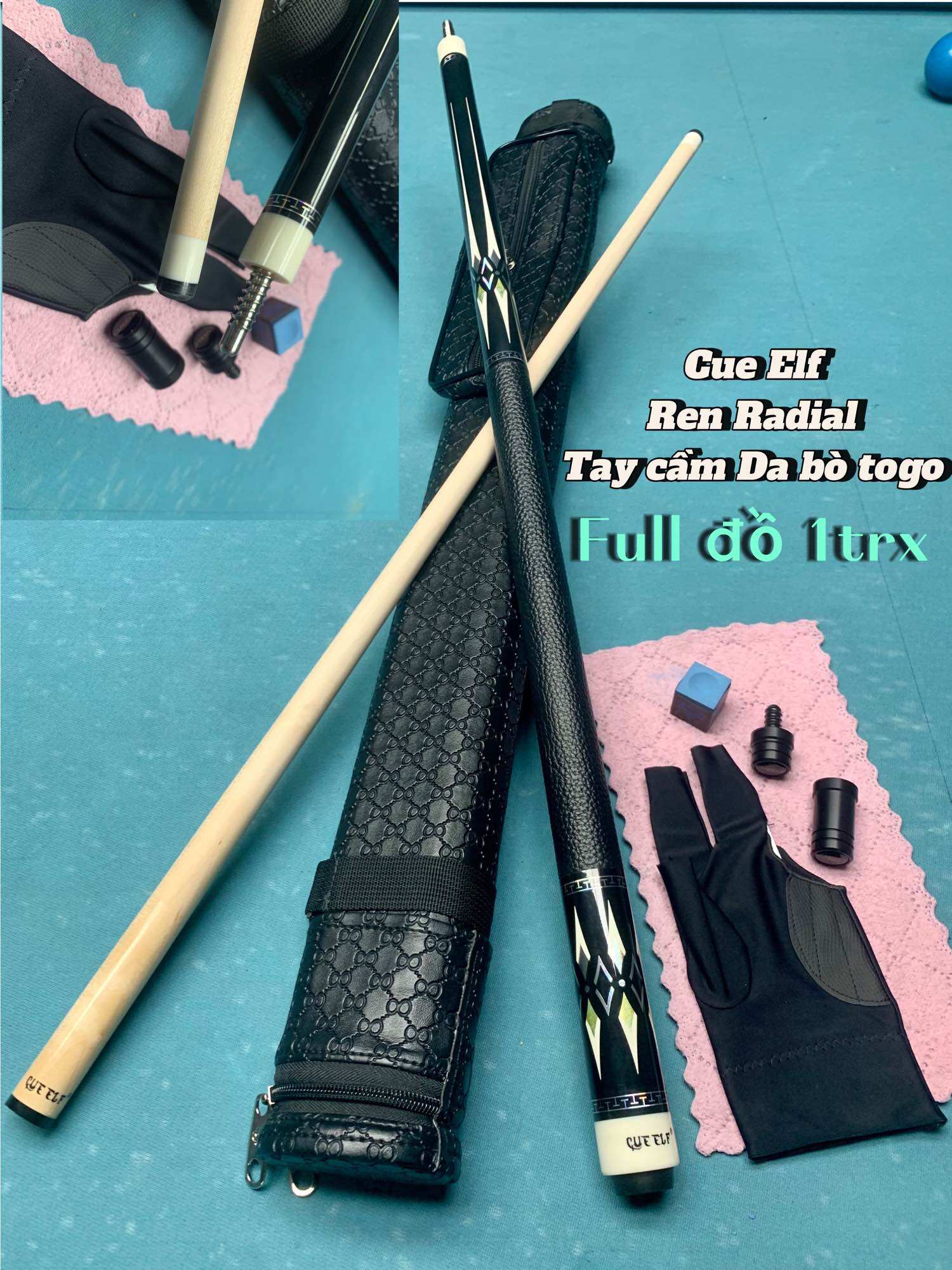 Cơ bida lỗ cue elf chính hãng