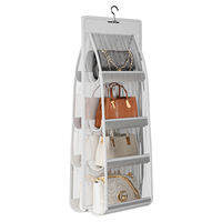 Space-saving Hanging Bag Storage Rack with Dust-proof Partition