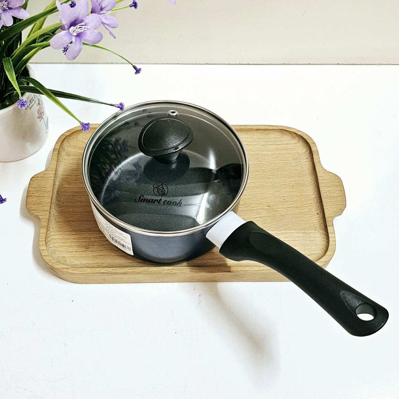 Nồi quánh 14cm chống dính nắp kính Smart Cook