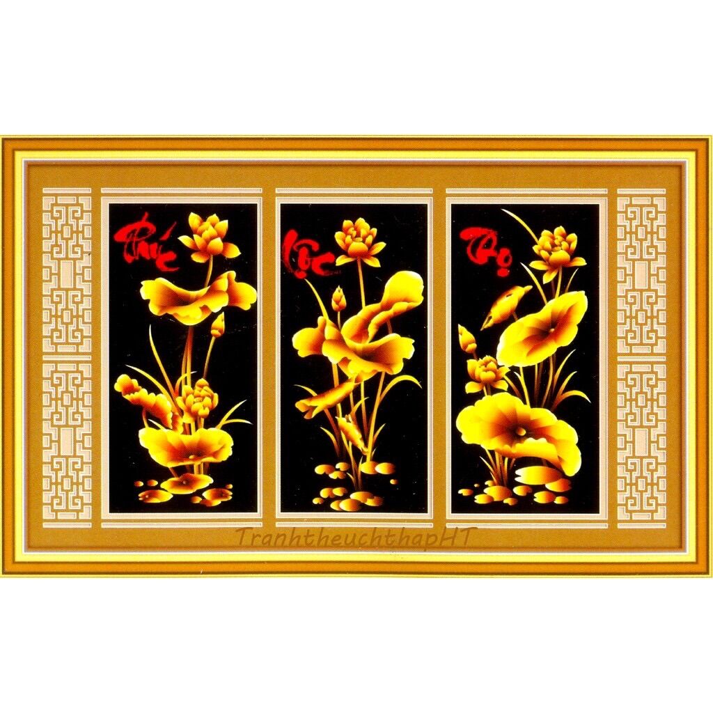 Tranh đính đá phúc lộc thọ vs111 112x75cm chưa đính đá