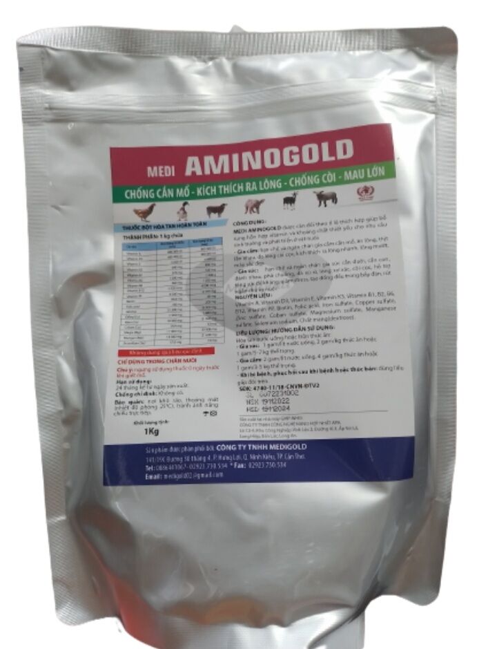 Medi Aminogold 1kg chống cắn mổ, kích thích ra lông