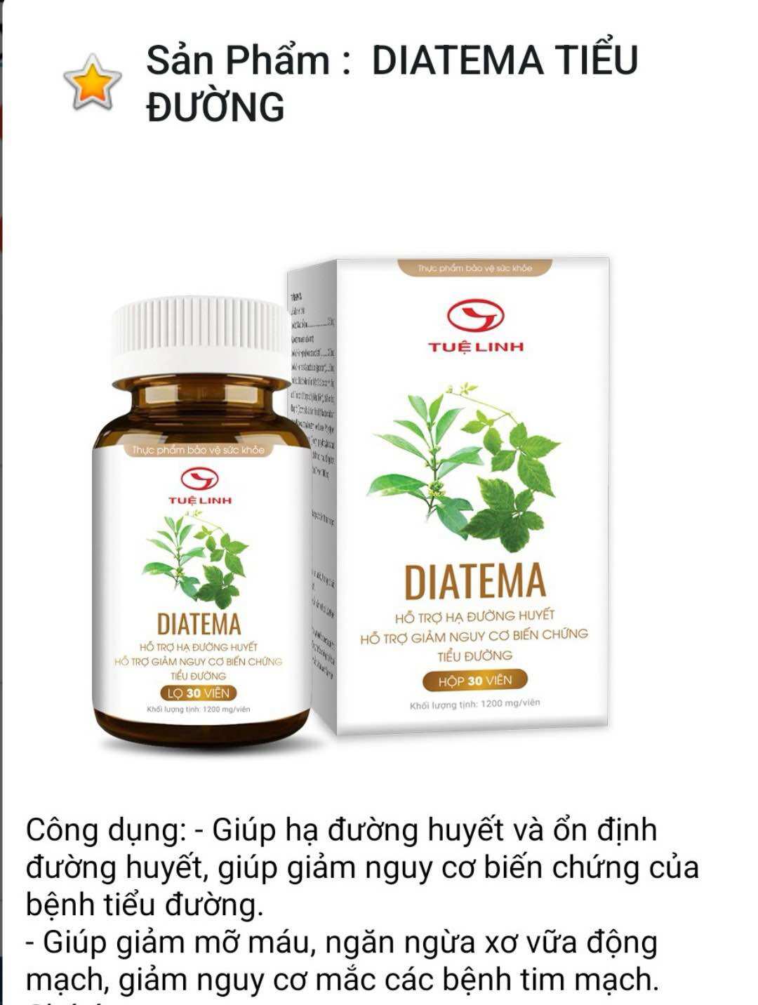 Diatema tiểu đường