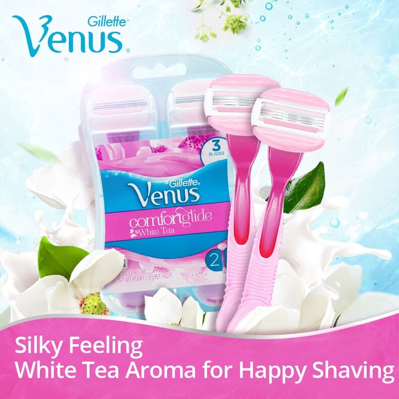 Set dao 2 dao cạo Gillette Venus Comfortglide White Tea