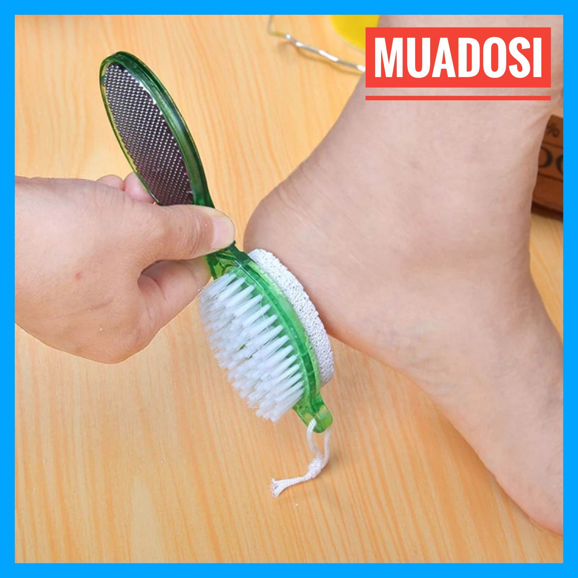 Bàn Chải Đá Bọt Biển Chà Gót Chân Tẩy Tế Bào Chết 4 in 1