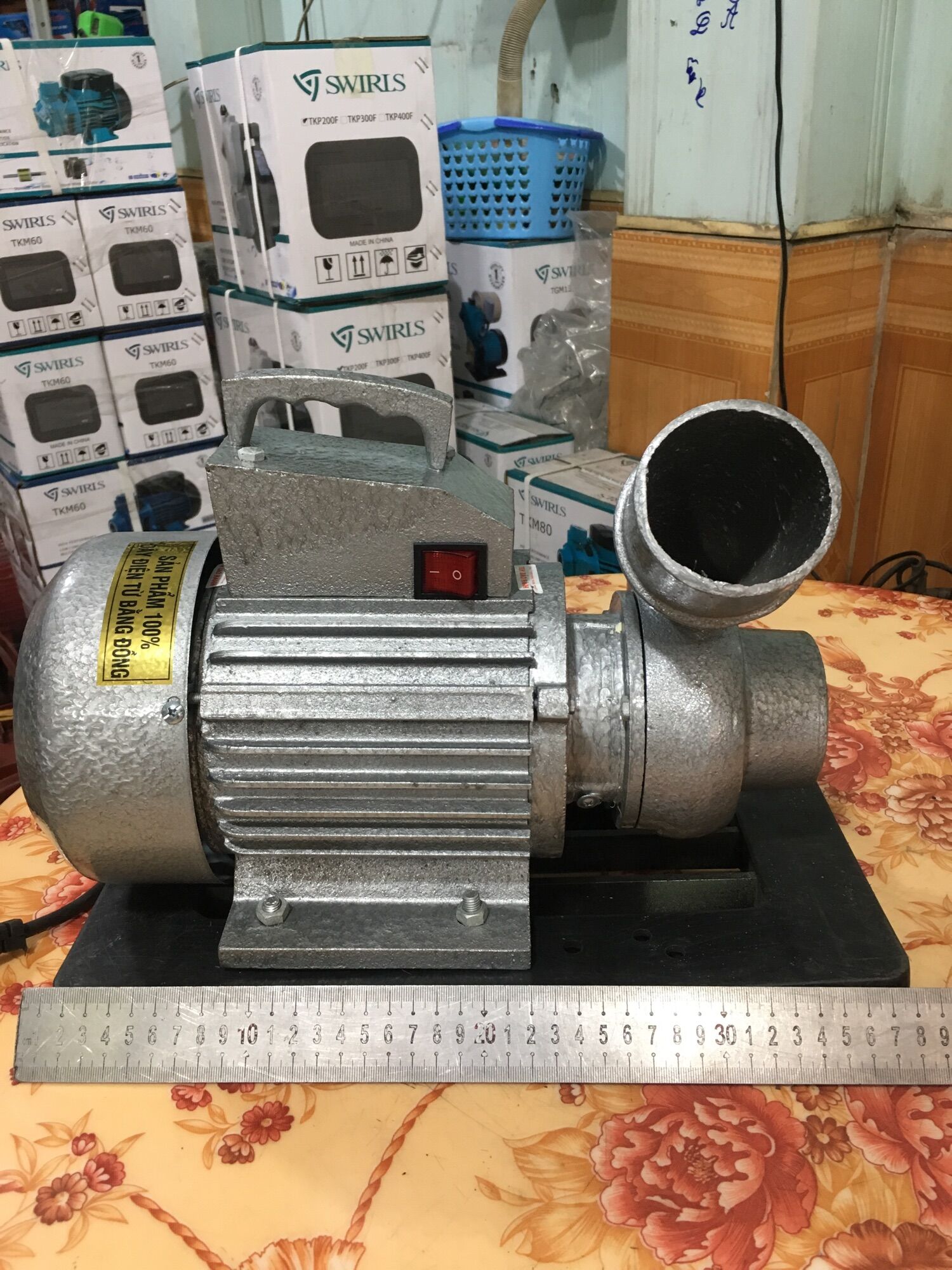 Máy bơm nước tát ao 1.5hp 1.1kw 220v dây đồng ống 80mm