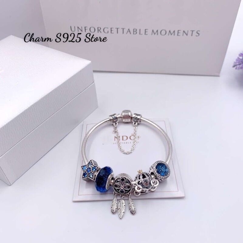 COMBO BỘ VÒNG TAY MIX 6 HẠT CHARM  BẠC S925