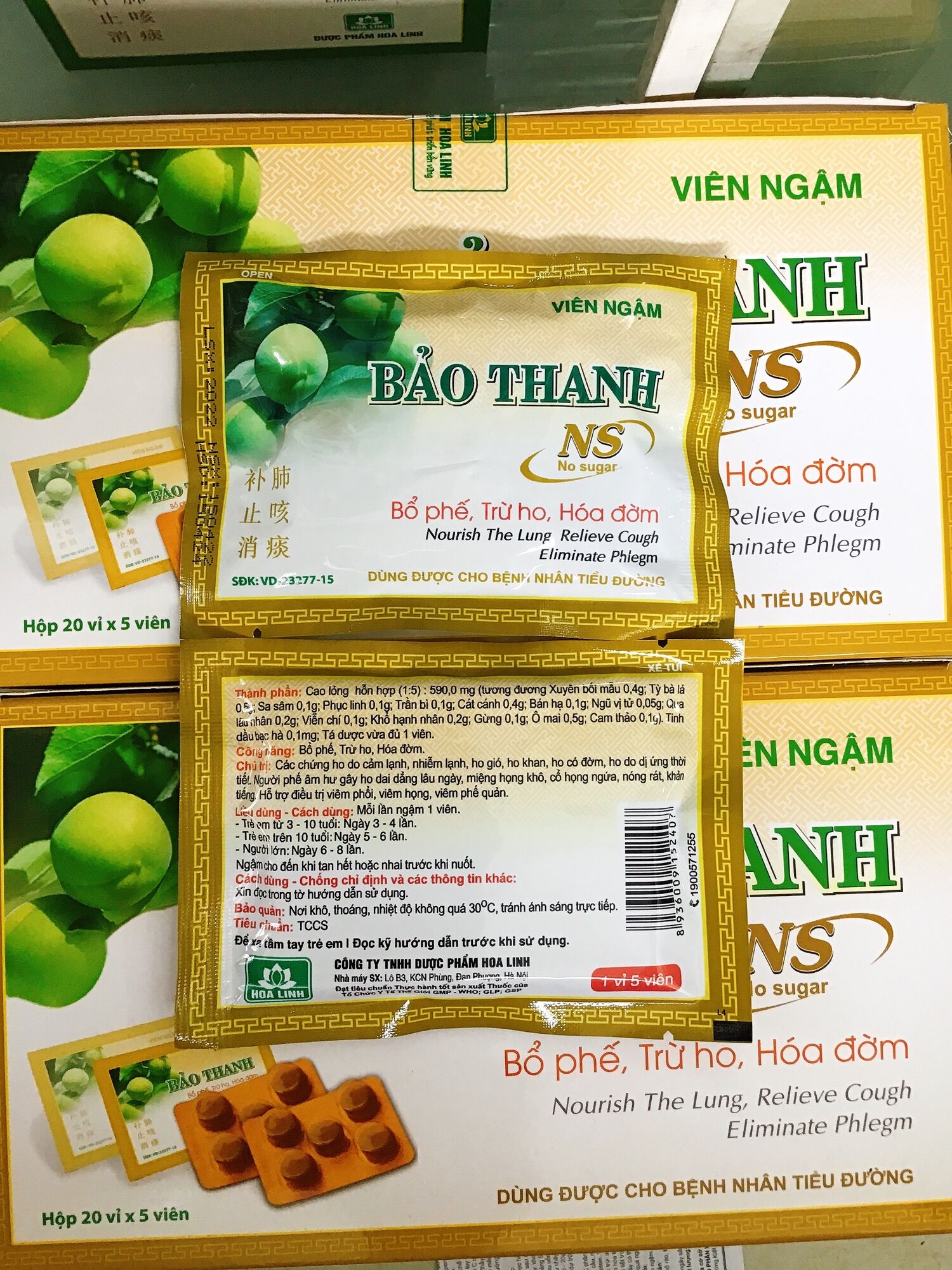 Kẹo ngậm ho Bảo Thanh vỉ 5 viên