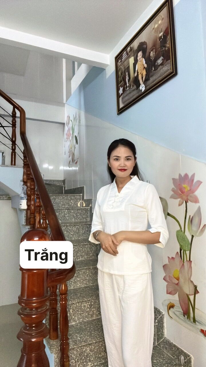Đồ Lam Đi Chùa _ Mẫu Chữ Y 3 nút ( Chất Vãi Đũi )