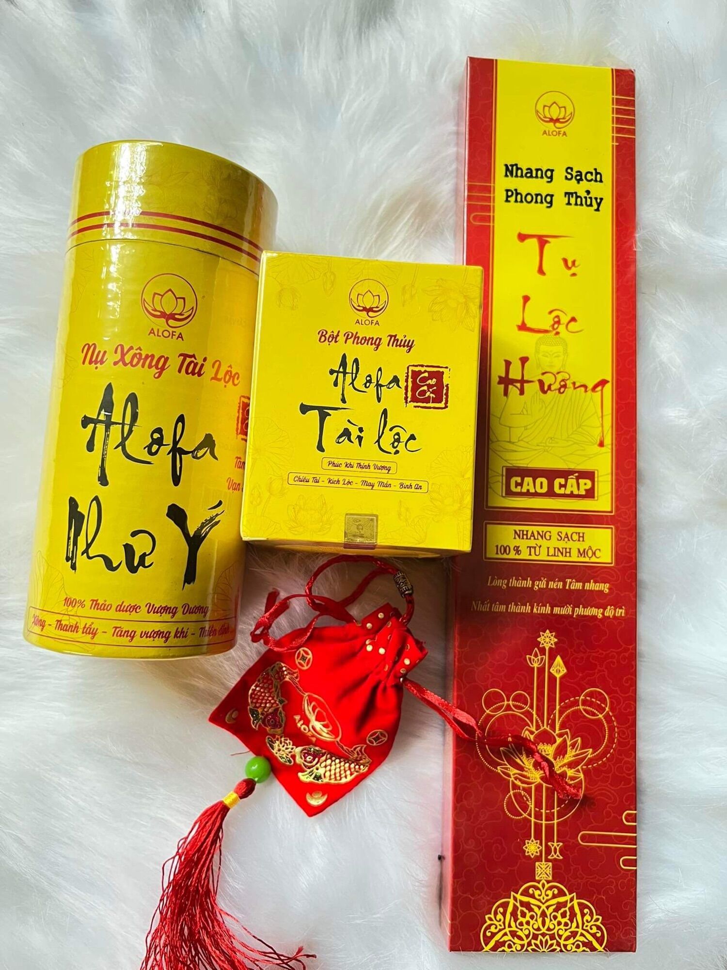 Bột Alofa + Nụ xông + Nhang sạch 89 nén Alofa