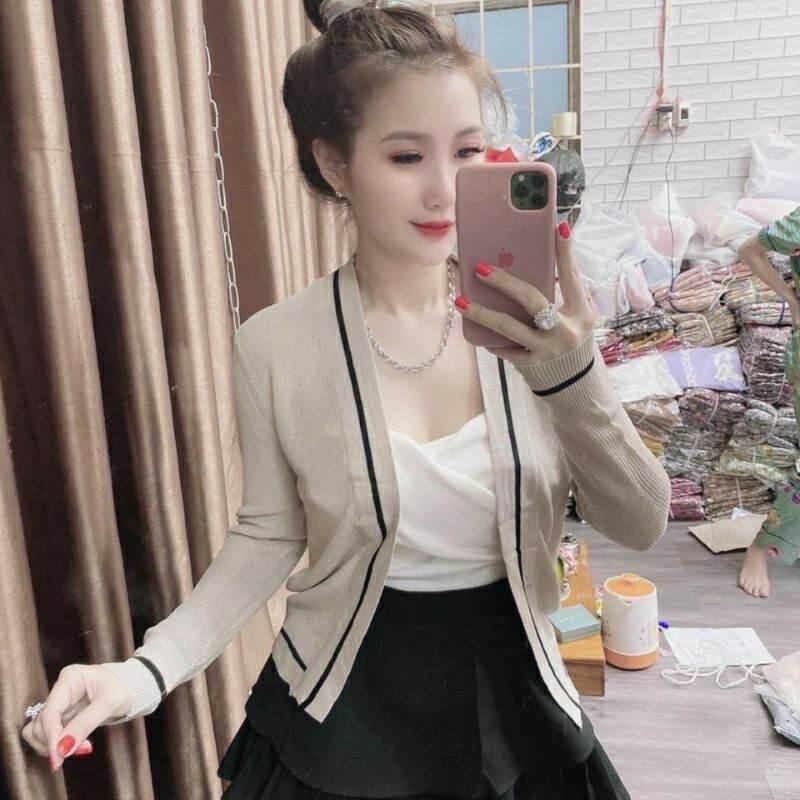 Áo Khoác Len Mỏng Phối Đồ Xinh. Áo Khoác Len Nữ H159