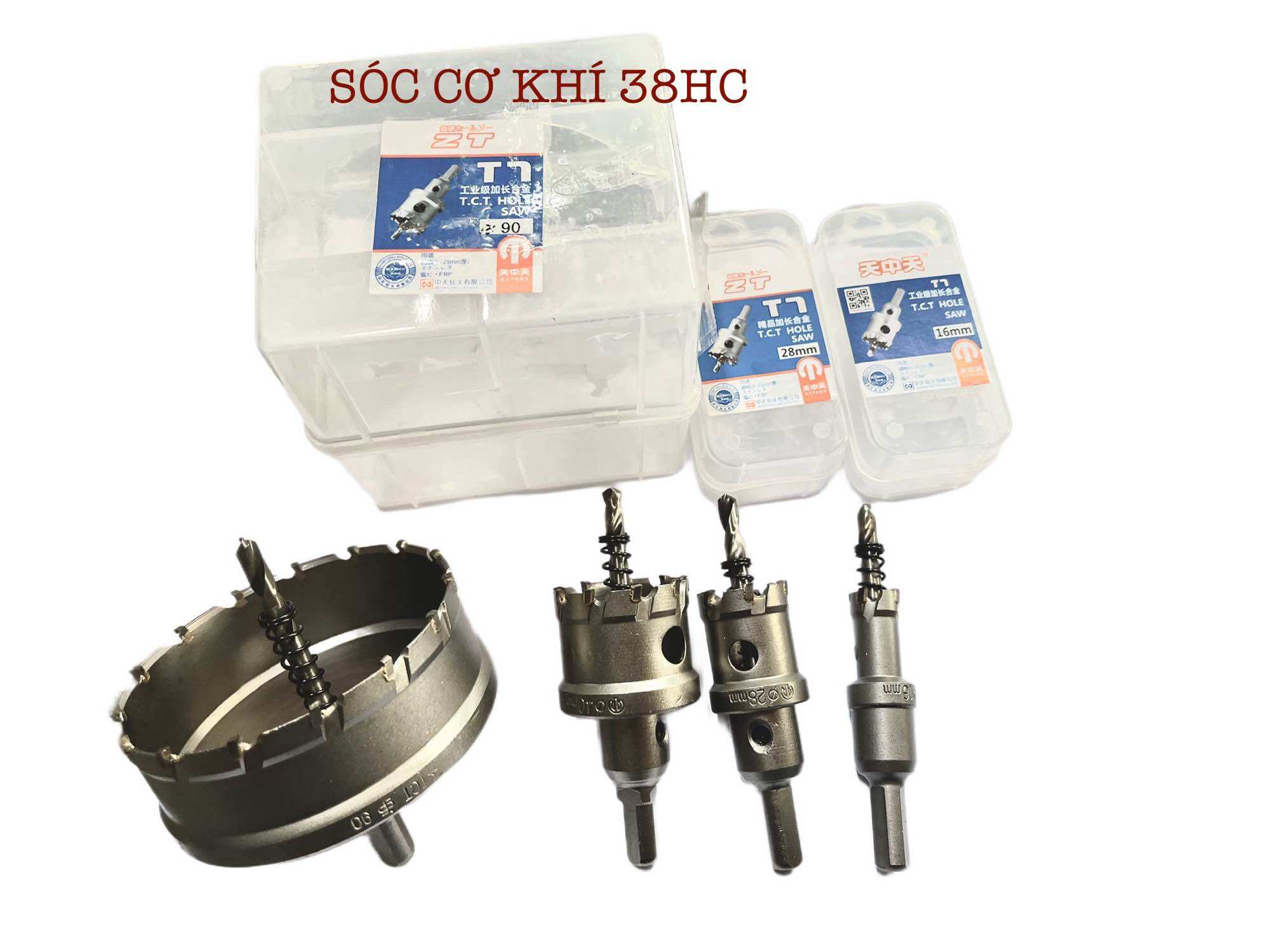 Mũi khoét lỗ inox, mũi khoét inox kim loại đủ size 16 17 18 19 20 21 22 23 24 25 26 27 28 30 32 34 35 36 38 40 42 45 46 48 50 53 55 60 65 90 100mm loại xịn