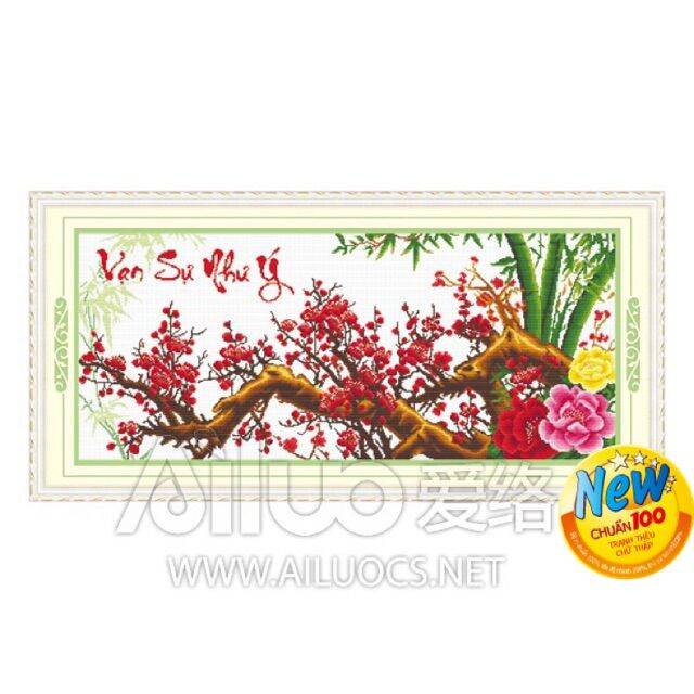 Tranh thêu chữ thập vạn sự như ý 51392-105x50cm