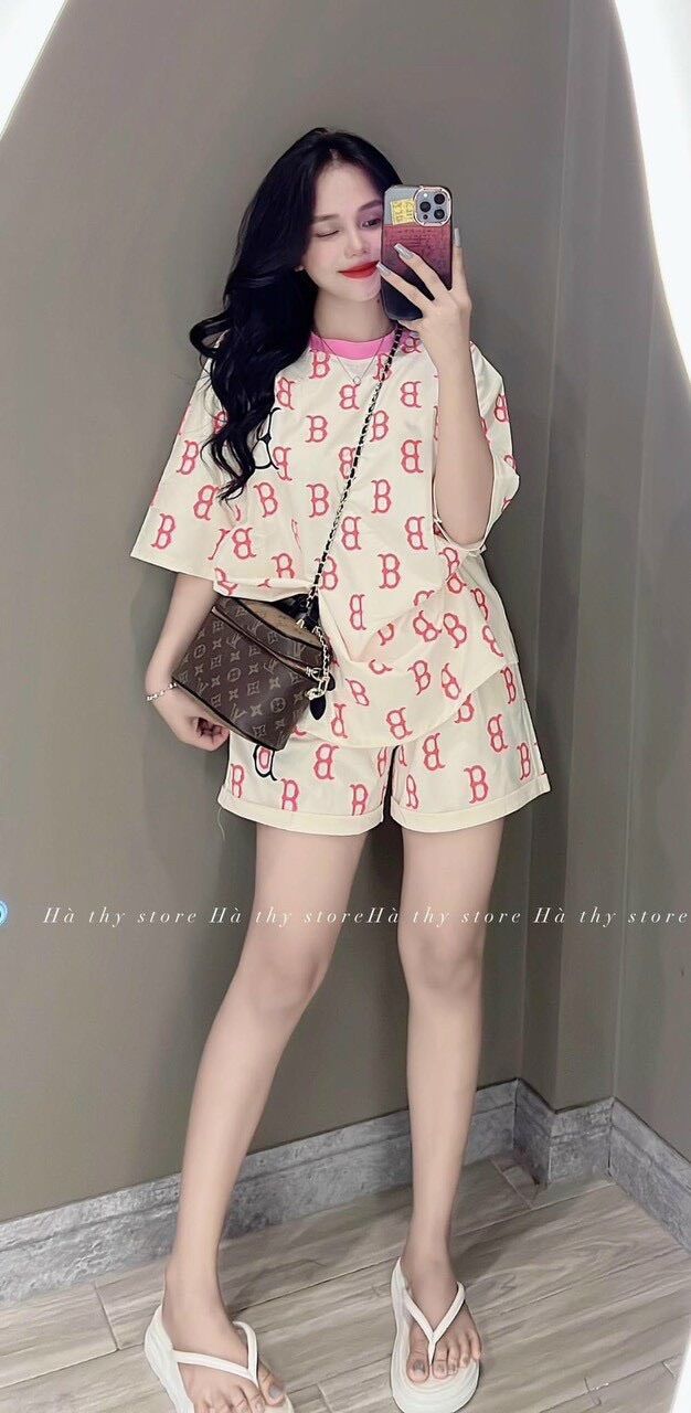 [Rẻ Vô Địch] Set bộ cotton su form rộng tay lỡ - B in Full