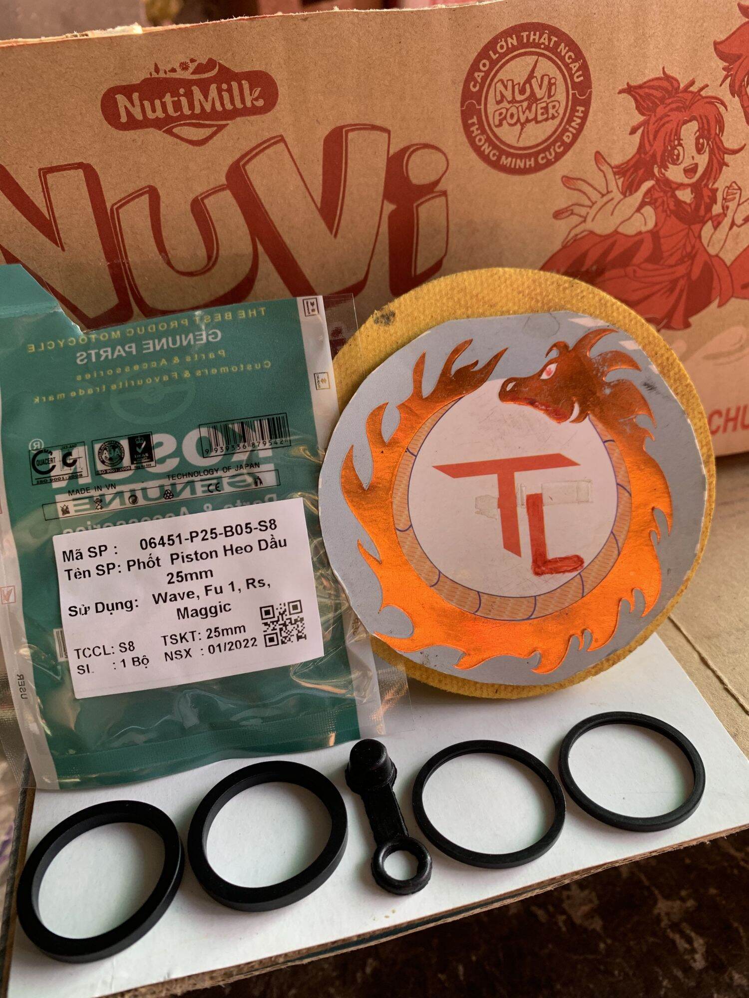 Phốt piston heo dầu. wave - rs - ab - si - ex - sh