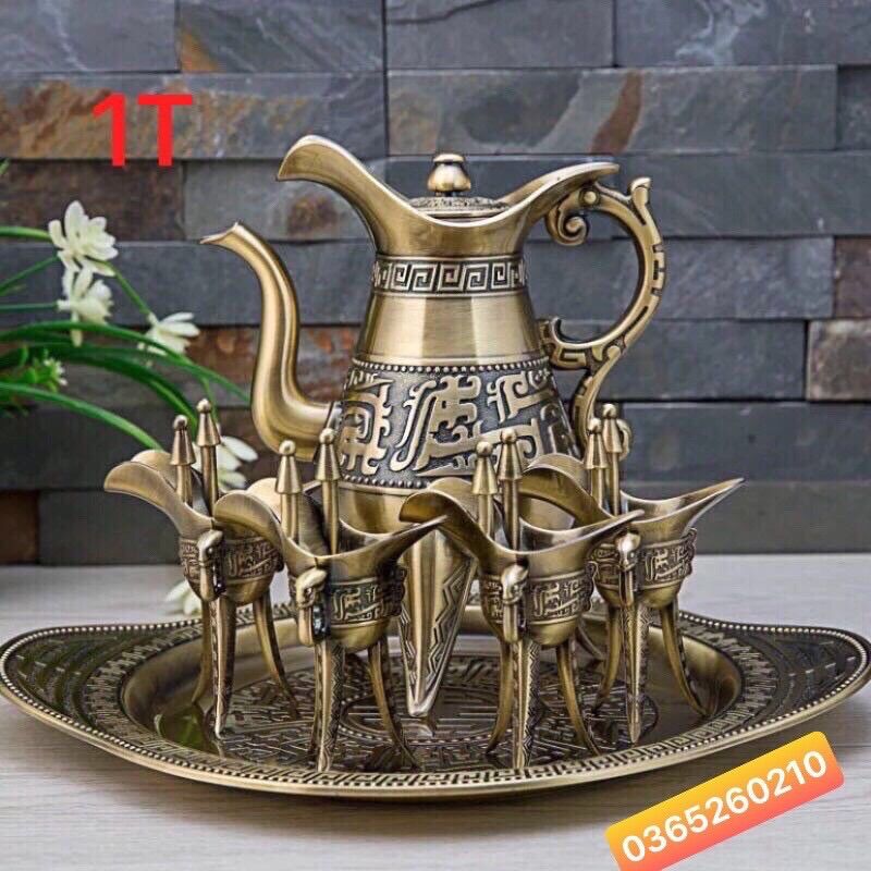 Ấm chén tân thủy bằng đồng