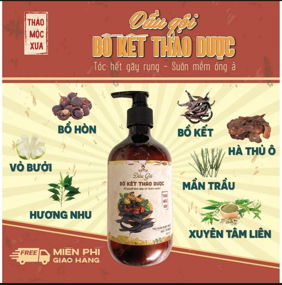 Dầu Gội Bồ Kết Thảo Mộc Xưa Chai 800g