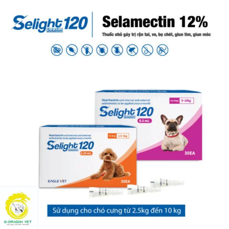 Thuốc nhỏ gáy trị kí sinh trùng cho chó mèo Selight Solution 0.75ml