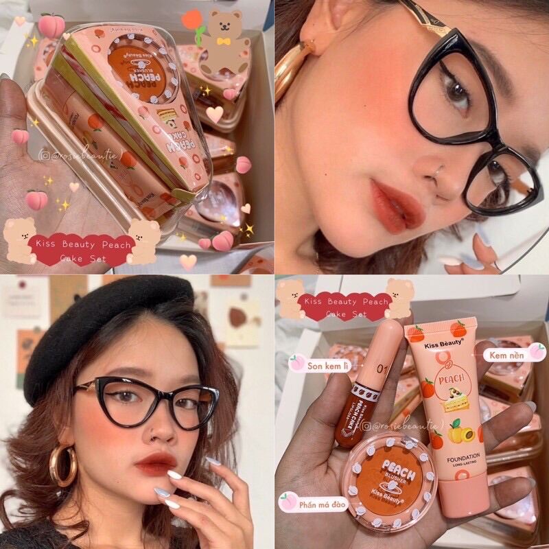 Set 3 Món Peach Cake Kissbeauty(Dễ Móp Hộp)