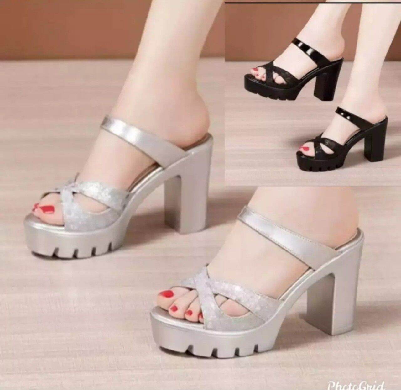 Dép cao gót đế răng cưa 9f