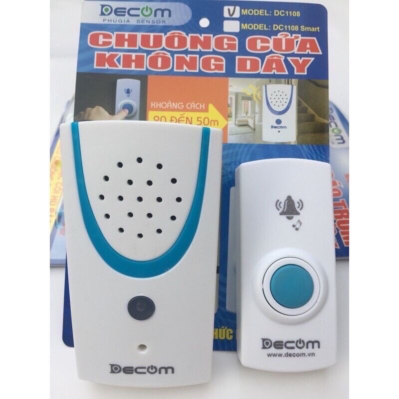 Chuông cửa không dây báo khách kín nước decom 1108