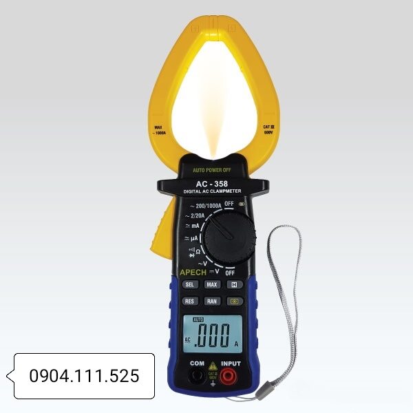 [Hcm]Ampere Clamp Meter for Measuring Ac Current Apech Ac-358 (1000A)