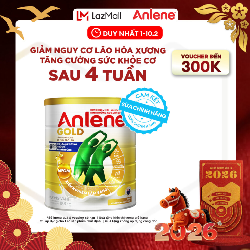 [Voucher giảm đến 26%]Sữa Bột Anlene Gold Hương Vani 800G