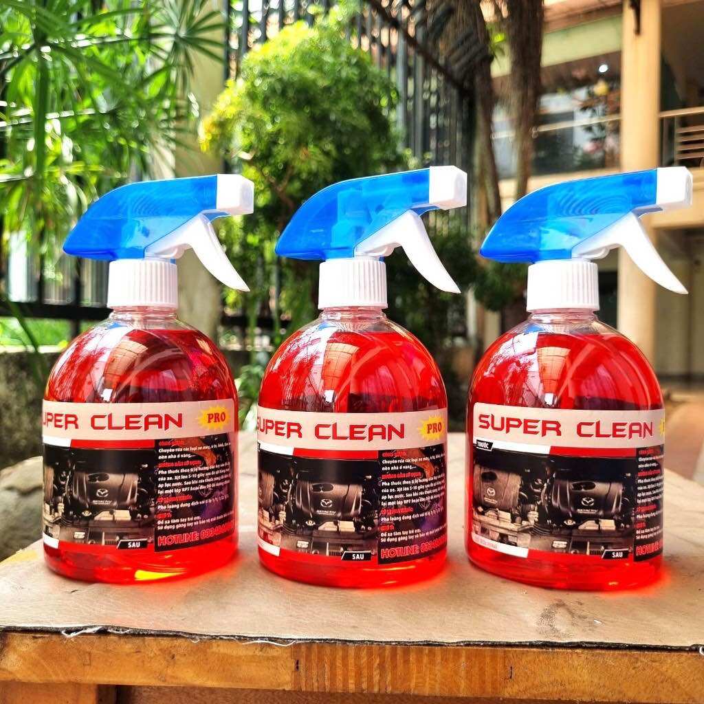 (Kèm bàn chải) Tẩy lóc máy super clean kèm vòi xịt