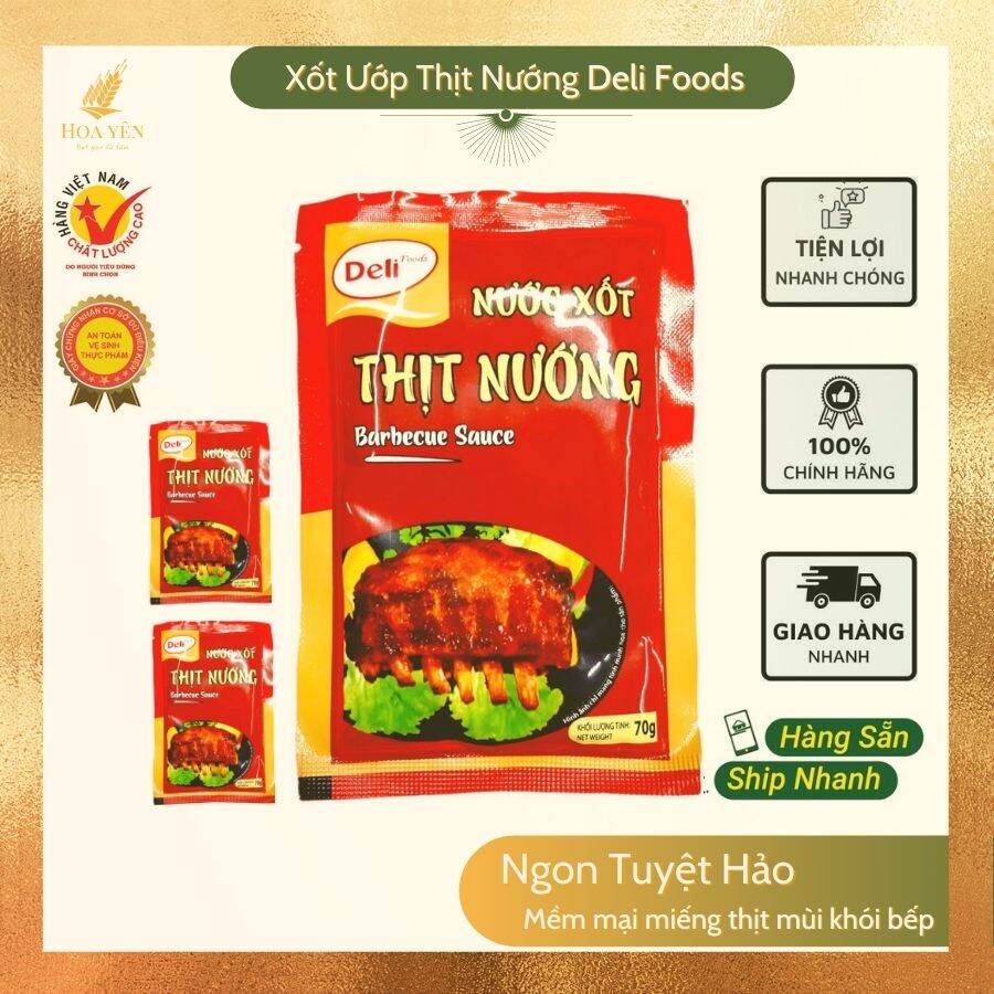 Sốt Ướp Thịt Nướng Ngon Deli Foods 70gr Hoa Yên Market - Chuẩn BBQ