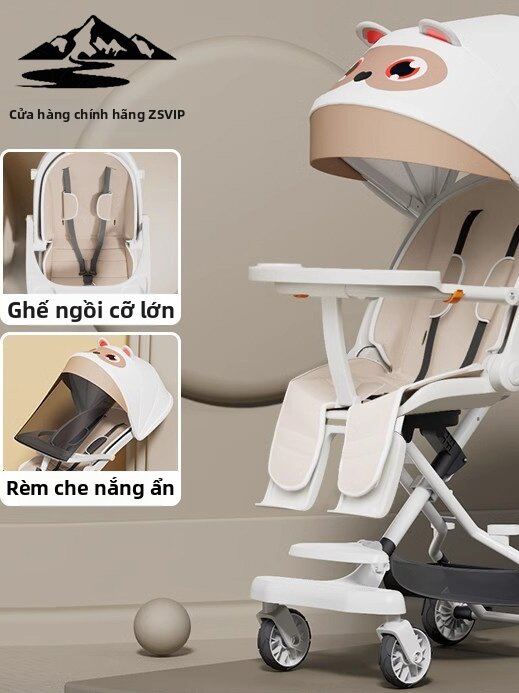 Portable Adjustable Reclining Shade Baby Stroller Bi-directional