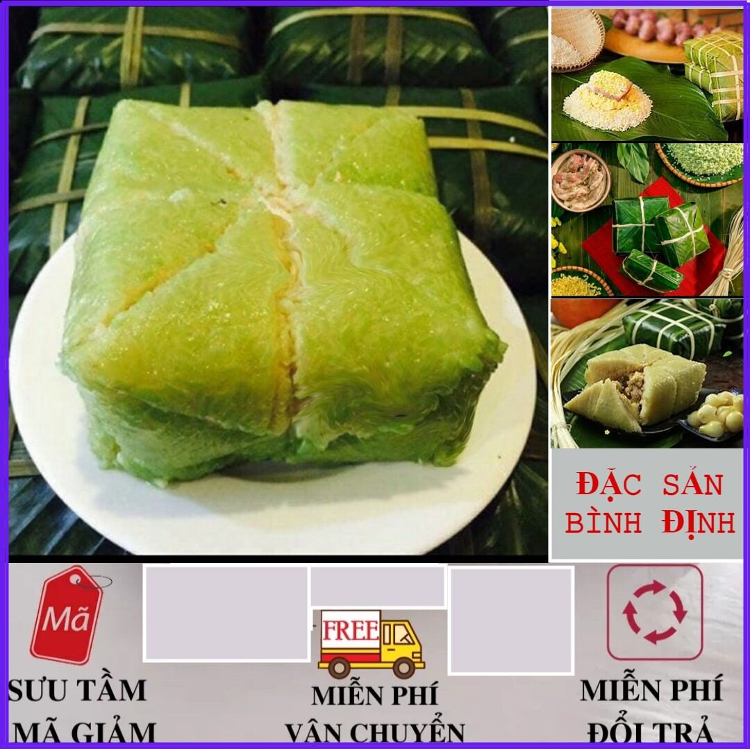 3 cái bánh chưng lớn MẶN cô tư đặc sản bình định(1 cai 400gram)