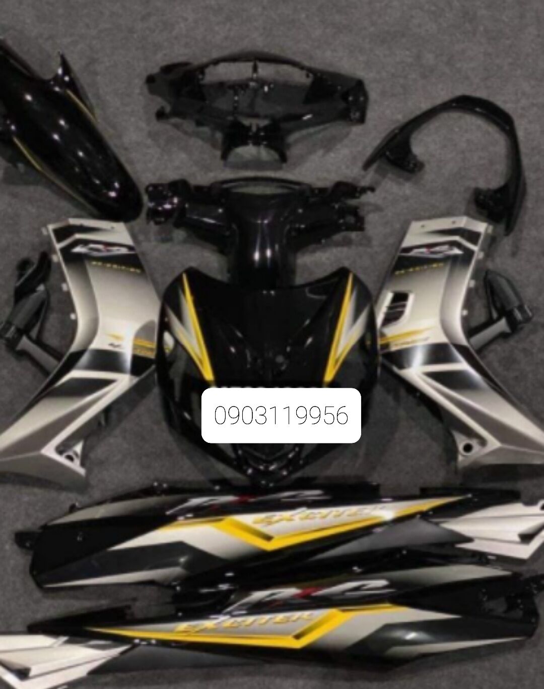 Tem rời exciter 2010 đen bạc
