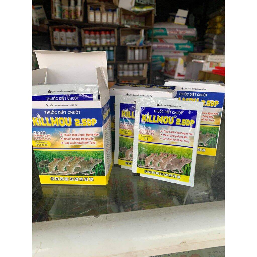 1 hộp/ 10 gói thuốc diệt chuột killmou thế hệ mới 2.5dp