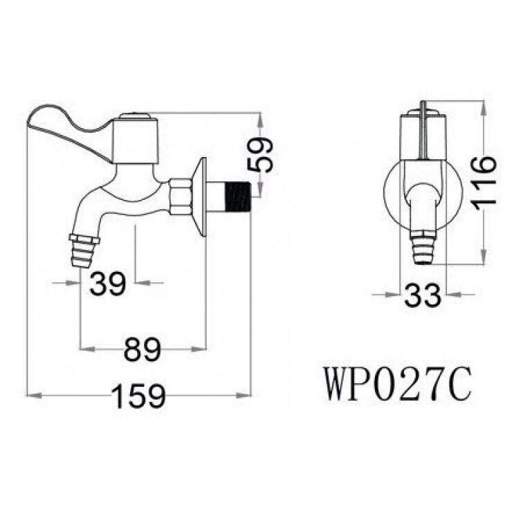 Vòi lạnh gắn tường caesar wp027c
