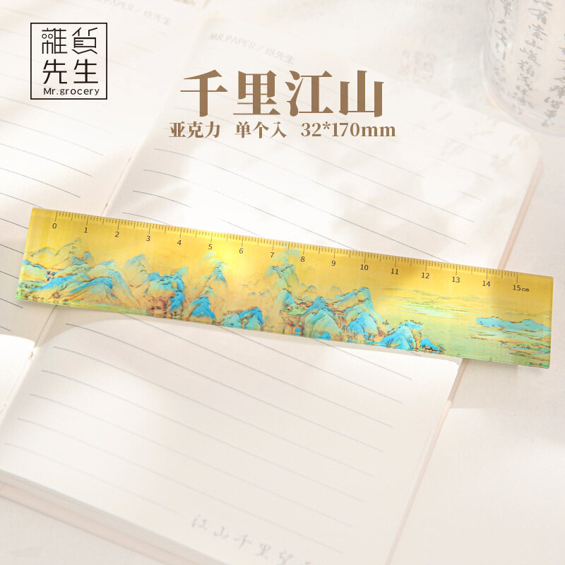 Đạo Cụ Vẽ PD JOJOS L. PD. Mr. Grocery Traditional Art Drawing Ruler Student Notebook Protractor Cult