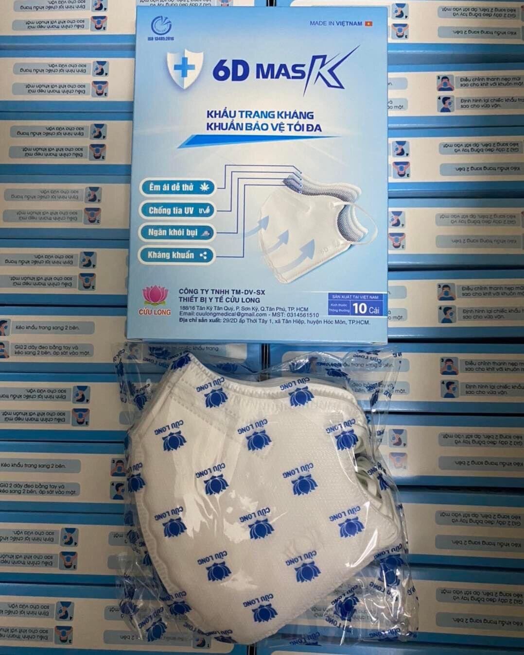 Combo 5 Hộp ( 50 Cái ) Khẩu Trang 6D Mask Cửu Long