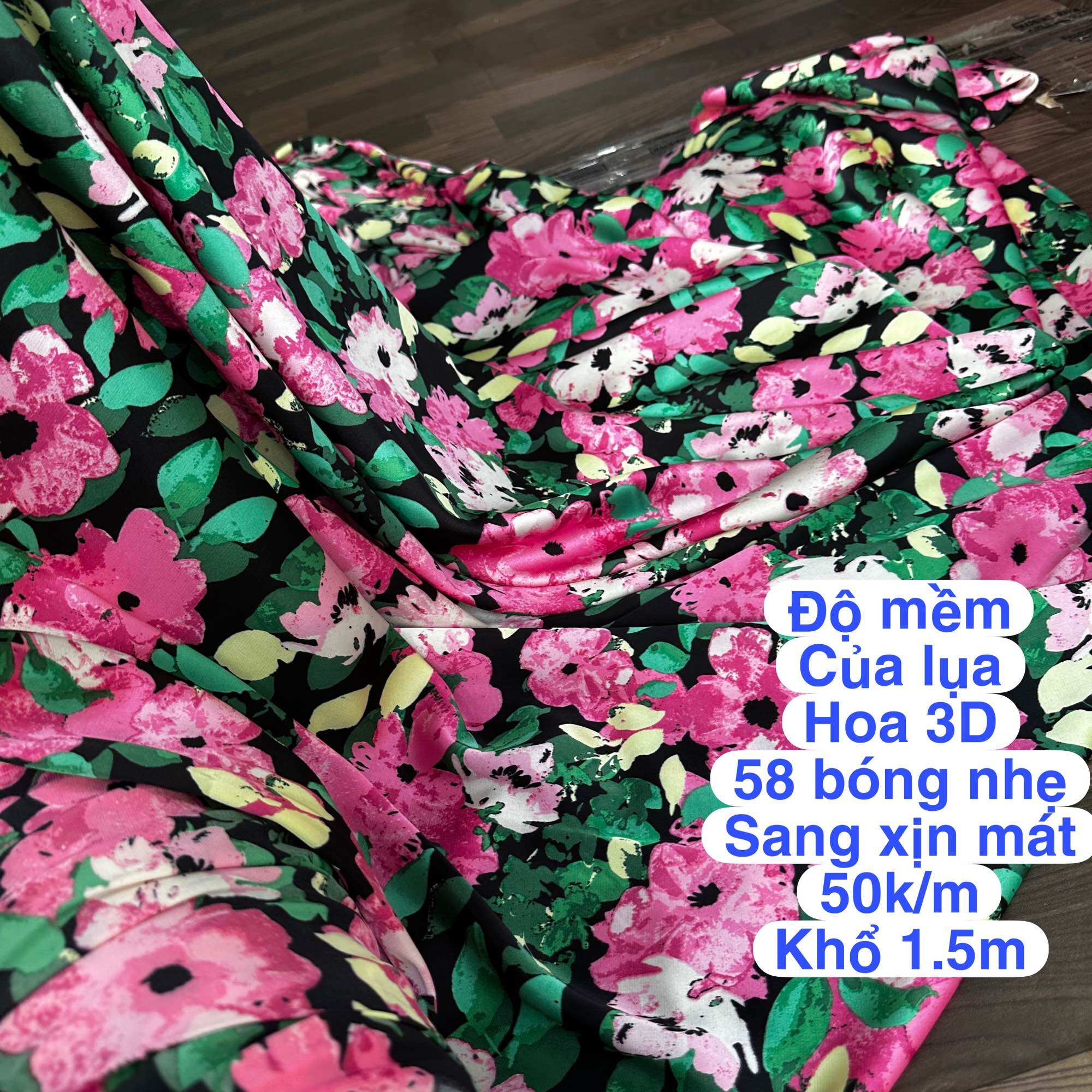 Lụa Satin Hoa - tuyệt phẩm may áo dài, váy, áo sơ mi, bộ pijama.