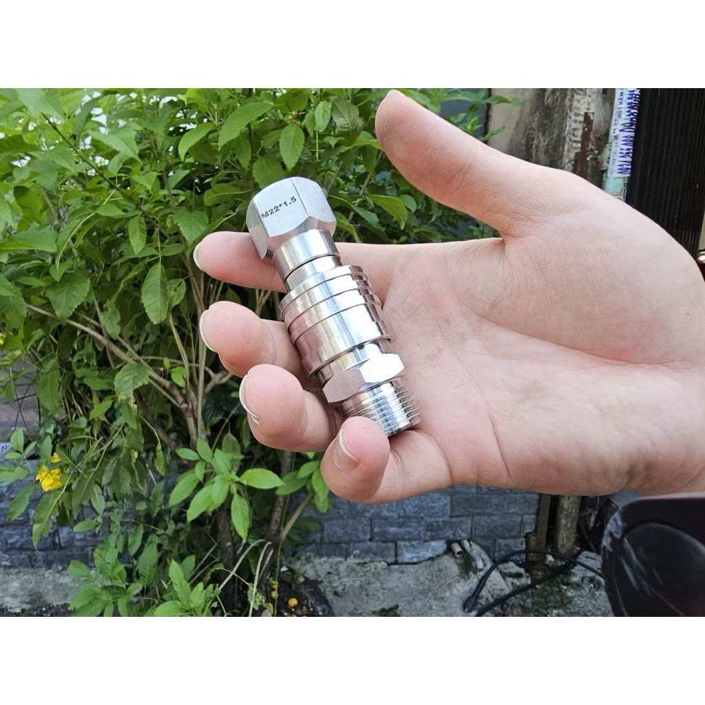 Combo of 2 Anti-Twisting Quick Couplings with 22mm Threaded Wire, Automatic Locking and Fitting for Car Wash Machine (Quick Floating Anti-Twisting Automatically) Giá 98,000 Đồng*Miễn phí vận chuyển